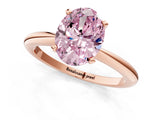 Rose gold Fancy Pink Oval Cut Diamond Solitaire Ring with Six-Prong Setting and Classic Band_281