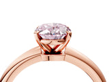 Rose gold Fancy Pink Oval Cut Diamond Solitaire Ring with Six-Prong Setting and Classic Band_284