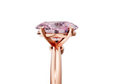 Rose gold Fancy Pink Oval Cut Diamond Solitaire Ring with Six-Prong Setting and Classic Band_285