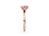 Rose gold Fancy Pink Oval Cut Diamond Solitaire Ring with Thin Band and Prong Setting_14