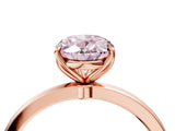 Rose gold Fancy Pink Oval Cut Diamond Solitaire Ring with Thin Band and Prong Setting_16