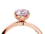 Rose gold Fancy Pink Oval Cut Diamond Solitaire Ring with Thin Band and Prong Setting_28