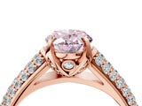Rose gold Fancy Pink Oval Cut Diamond Solitaire Ring with Three-Row Pavé Band and Four-Prong Setting_41