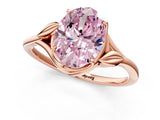 Rose gold Fancy Pink Oval Cut Diamond Solitaire Ring with Twist Band and Four-Prong Setting_75