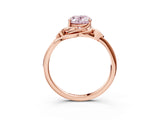 Rose gold Fancy Pink Oval Cut Diamond Solitaire Ring with Twist Band and Four-Prong Setting_77