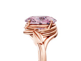 Rose gold Fancy Pink Oval Cut Diamond Solitaire Ring with Twist Band and Four-Prong Setting_79