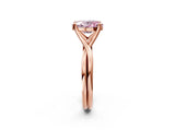 Rose gold Fancy Pink Oval Cut Diamond Solitaire Twist Band Prong Setting Ring_81