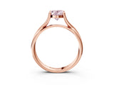 Rose gold Fancy Pink Oval Cut Diamond Solitaire Twist Band Prong Setting Ring_82