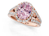 Rose gold Fancy Pink Oval Cut Diamond Split Shank Halo Ring with Four-Prong Setting_59