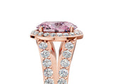 Rose gold Fancy Pink Oval Cut Diamond Split Shank Halo Ring with Four-Prong Setting_63