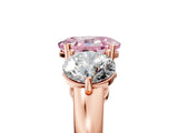 Rose gold Fancy Pink Oval Cut Diamond Three-Stone Ring with Prong Setting and Classic Band_152