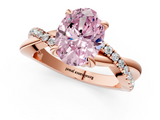 Rose gold Fancy Pink Oval  Cut Diamond Twist Band Solitaire with Prong Setting_90