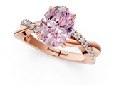 Rose gold Fancy Pink Oval  Cut Diamond Twisted Band with Pavé Setting and Four-Prong Setting_21