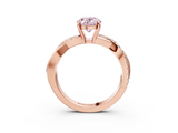 Rose gold Fancy Pink Oval  Cut Diamond Twisted Band with Pavé Setting and Four-Prong Setting_23