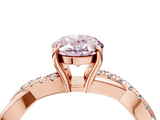 Rose gold Fancy Pink Oval  Cut Diamond Twisted Band with Pavé Setting and Four-Prong Setting_24