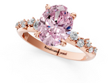 Rose gold Fancy Pink Oval  Cut Diamond Vine Band with Four-Prong Setting_84