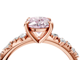 Rose gold Fancy Pink Oval  Cut Diamond Vine Band with Four-Prong Setting_87