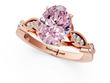 Rose gold Fancy Pink Oval  Cut Diamond with Milgrain Marquise and Bezel Accents on a Solitaire Band with Prong Setting_214