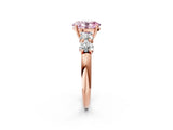 Rose gold Fancy Pink Oval  Cut Five-Stone Prong Set Diamond Ring with Classic Band_34