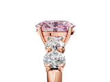 Rose gold Fancy Pink Oval  Cut Five-Stone Prong Set Diamond Ring with Classic Band_37