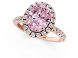 Rose gold Fancy Pink Oval  Cut Halo Diamond Engagement Ring with Pave Band and Four-Prong Setting_21