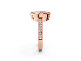 Rose gold Fancy Pink Oval  Cut Halo Diamond Ring with Pavé Band and Milgrain Prong Setting_34