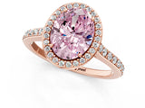 Rose gold Fancy Pink Oval Cut Halo Round Diamond Pavé Band with Four-Prong Setting_4