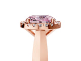 Rose gold Fancy Pink Oval  Cut Halo Solitaire Engagement Ring with Square Band and Four-Prong Setting_119