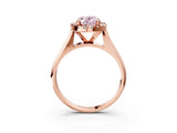 Rose gold Fancy Pink Oval  Cut Halo Solitaire Engagement Ring with Square Band and Four-Prong Setting_69