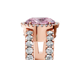 Rose gold Fancy Pink Oval  Cut Halo Split Shank Diamond Ring with Four-Prong Setting_50