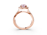 Rose gold Fancy Pink Oval  Cut Halo Split Shank Pave Set Ring_64