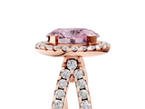 Rose gold Fancy Pink Oval  Cut Halo Split Shank Pave Set Ring_66