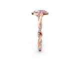 Rose gold Fancy Pink Oval Cut Halo Twist Band with Four-Prong Setting_14