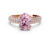 Rose gold Fancy Pink Oval  Cut Pave Diamond Engagement Ring with Channel Set Band and Four-Prong Setting_20