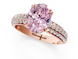 Rose gold Fancy Pink Oval  Cut Pave Diamond Engagement Ring with Channel Set Band and Four-Prong Setting_21