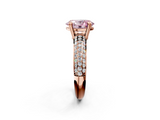 Rose gold Fancy Pink Oval  Cut Pave Diamond Engagement Ring with Channel Set Band and Four-Prong Setting_22