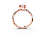Rose gold Fancy Pink Oval  Cut Pave Diamond Engagement Ring with Channel Set Band and Four-Prong Setting_23