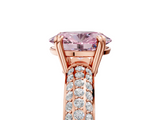 Rose gold Fancy Pink Oval  Cut Pave Diamond Engagement Ring with Channel Set Band and Four-Prong Setting_25