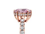 Rose gold Fancy Pink Oval Cut Solitaire Diamond Engagement Ring with Pavé Band and Six-Prong Setting_17