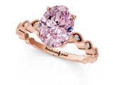 Rose gold Fancy Pink Oval Cut Solitaire Diamond Ring with Infinity Twist Band and Four-Prong Setting_1