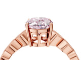 Rose gold Fancy Pink Oval Cut Solitaire Diamond Ring with Infinity Twist Band and Four-Prong Setting_4