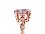 Rose gold Fancy Pink Oval Cut Solitaire Diamond Ring with Infinity Twist Band and Four-Prong Setting_5