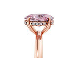 Rose gold Fancy Pink Oval Cut Solitaire Diamond Ring with Prong Setting and Plain Band_5