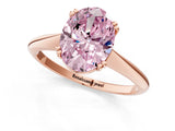 Rose gold Fancy Pink Oval Cut Solitaire Diamond Ring with Six-Prong Setting and Classic Band_13