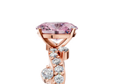 Rose gold Fancy Pink Oval  Cut Solitaire Diamond Twisted Band with Pave Setting_64