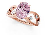 Rose gold Fancy Pink Oval  Cut Solitaire Diamond with Side Stones on Criss-Cross Band and Four-Prong Setting_4