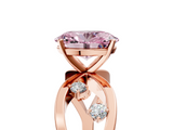 Rose gold Fancy Pink Oval  Cut Solitaire Diamond with Side Stones on Criss-Cross Band and Four-Prong Setting_8