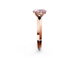 Rose gold Fancy Pink Oval  Cut Solitaire Engagement Ring with Flat Band and Four-Prong Setting 3
