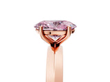 Rose gold Fancy Pink Oval  Cut Solitaire Engagement Ring with Flat Band and Four-Prong Setting