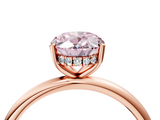 Rose gold Fancy Pink Oval  Cut Solitaire Engagement Ring with Four-Prong Setting and Classic Band_23